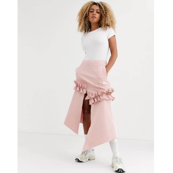 adidas Dresses & Skirts - adidas Originals x J KOO Pink Trefoil Ruffle Skirt